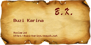Buzi Karina névjegykártya